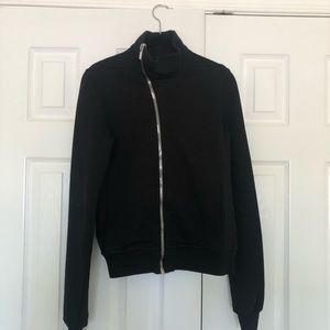 Rick Owens Drkshdw black asymmetric zip sweater XS